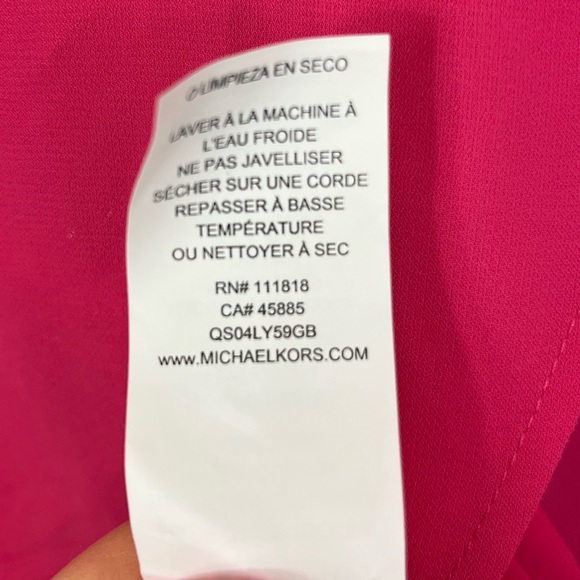 NWT Michael Kors Pink Fly Away Sleeveless Blouse Sz M - Picture 9 of 10